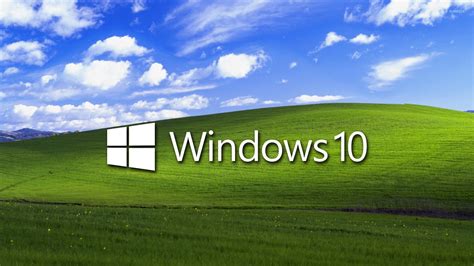 Windows 10 On A Green Field White Text Logo Wallpaper Computer