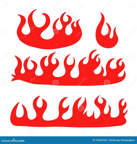Hand Drawn Doodle Flame Fire Icon Illustration Vector Stock Vector
