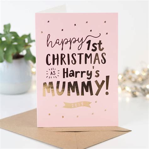 Personalised Mummy Foiled First Christmas Card By Project Pretty