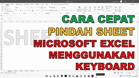Cara Cepat Pindah Sheet Pada Microsoft Excel Menggunakan Keyboard Youtube