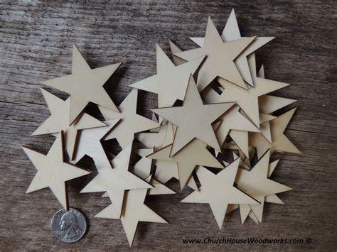 25 Wood Stars 2 Inch Wood Christmas Ornaments Wood Stars Diy