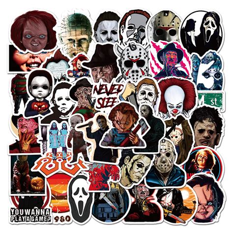 Buy 50pcs Horror Movie Stickers Thriller Killer Role Stickers Pack