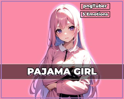 Pngtuber Pink Pajama Girl 2d Vtuber Premade And Presetup Model With 5