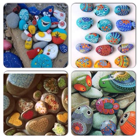 Fun Creative Art On Rocks Diy With Glossy Exterior Paint Musely