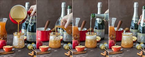 Sparkling Apple Pie On The Rocks Champagne And Apple Cider Cocktail