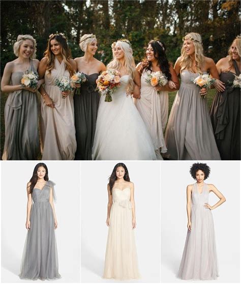 Mismatched Bridesmaid Dress Ideas For Fall Weddings Neutral