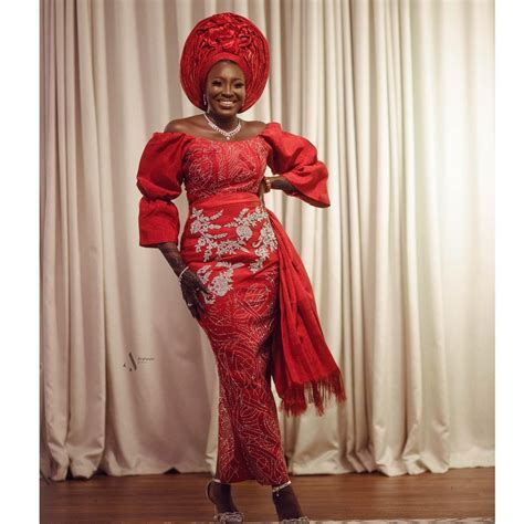 Be Bold And Extra With This Red Yoruba Traditional Wedding Attire