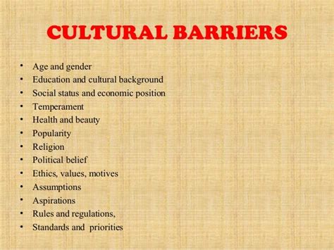 Cultural Barriers To Communication Barriers In Communication The