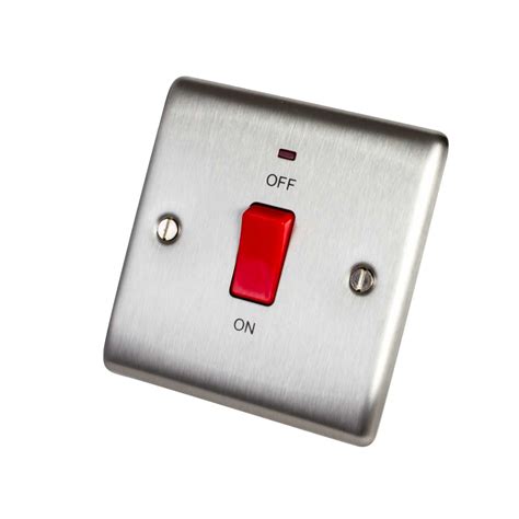 Bg 45a Dp 1 Gang Switch With Neon Brushed Steel Nbs74 Cef