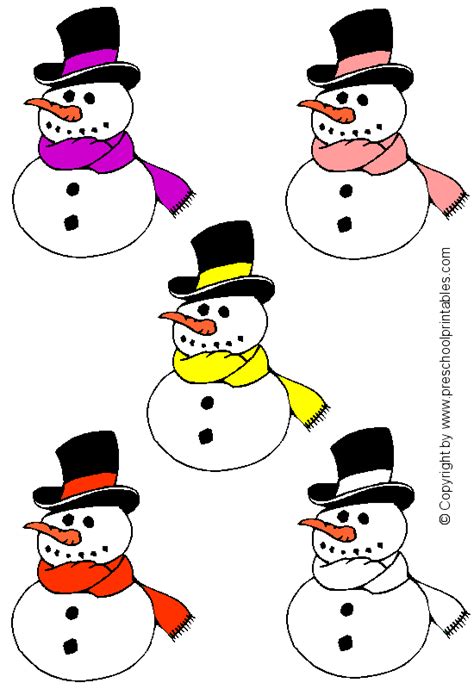File Folder Game Snowman Color Match