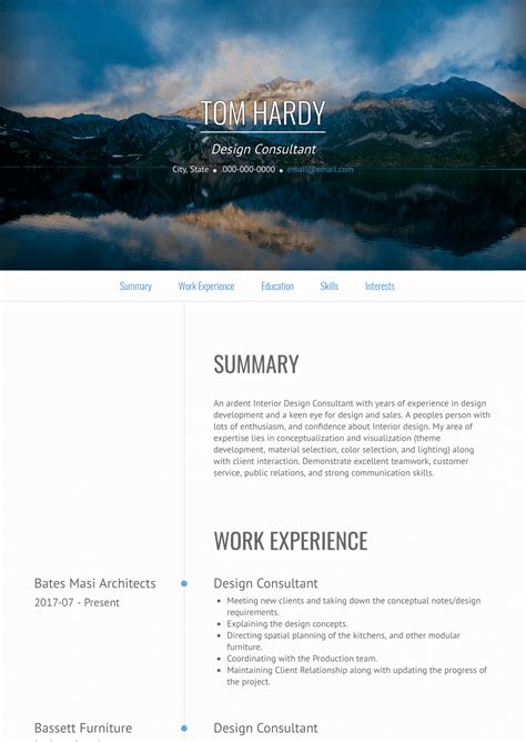 Design Consultant Resume Samples 1 Resource For Templates And Skills