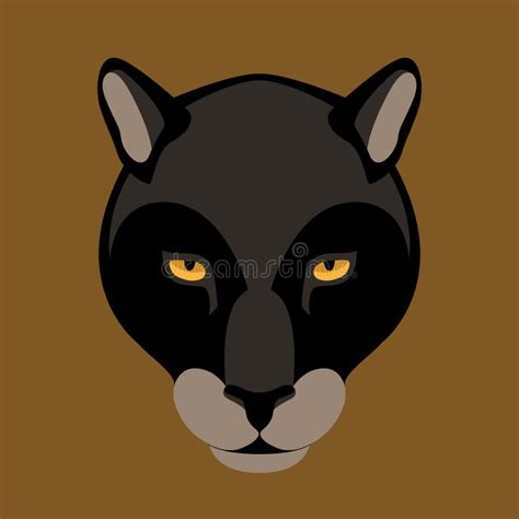 Black Panther Face Vector Illustration Flat Style Front Stock Vector