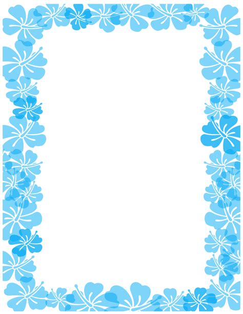 Blue Flower Border Design Clipart Best