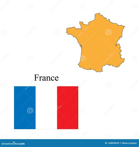 Flag And Outlines Of France Stock Vector Illustration Of Land Flag