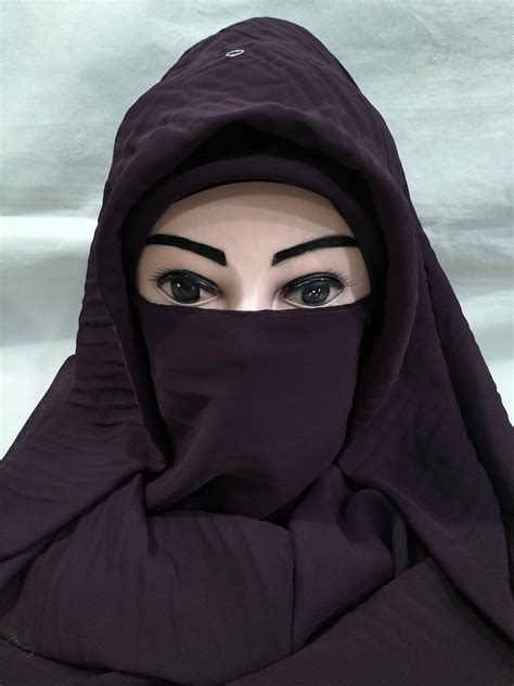 Plain Niqab Ready To Wear Burgundy Suzain Hijabs