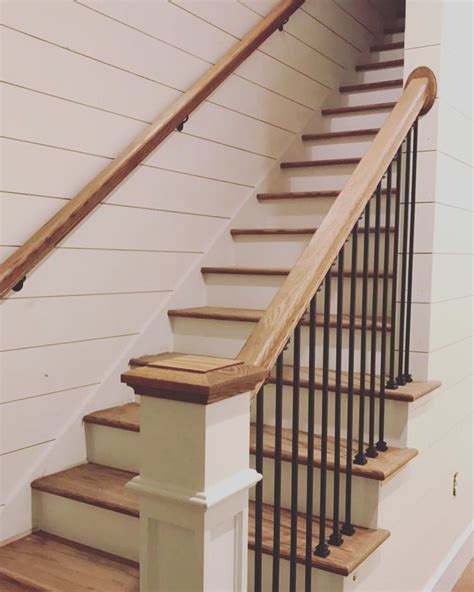 Below we share how to stain stair railing without sanding including steps, and materials needed. Pin by Art and Craft© on basement stairs ideas | Interior stair railing, Farmhouse staircase ...
