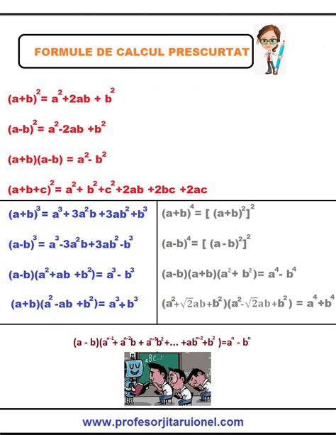 Download Tabel Cu Toate Formulele De Calcul Prescurtat Pdf