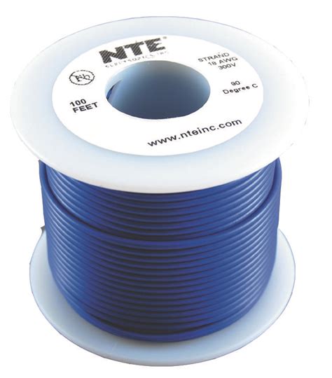 Wire Hook Up Wh Series Pvc Blue 18 Awg 100 Ft 305 M