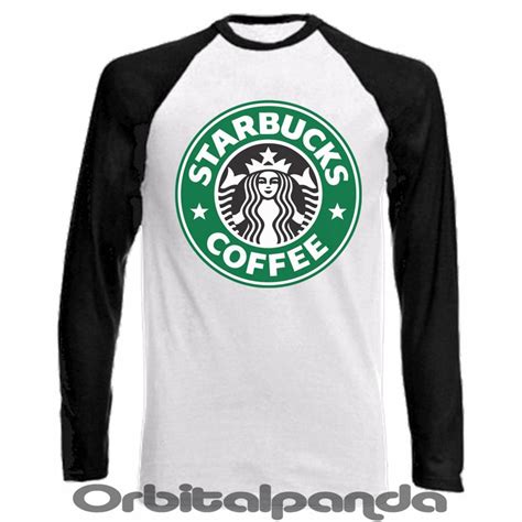 Long Sleeve Baseball T Shirt Starbucks Coffee Design Logo Ebay