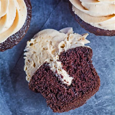 Peanut Butter Filled Cupcakes With Easy Buttercream Filling