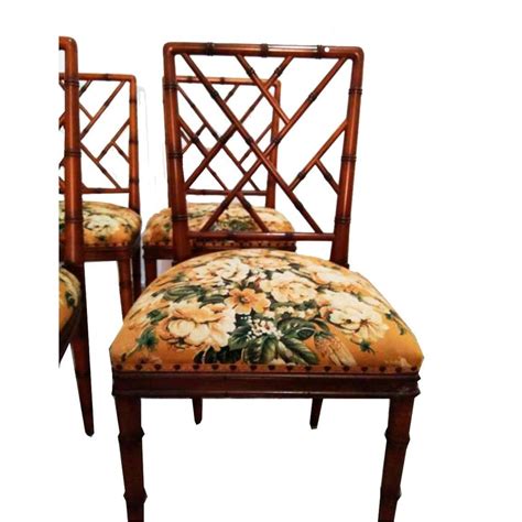 Chinese language chippendale items, reminiscent of chippendale dining chairs, typically run on bamboo. Lot of 6 Dining Chairs Faux Bamboo Chinese Chippendale ...