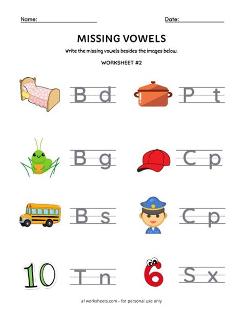 Missing Vowel Worksheets Cursive Letters Worksheet Alphabet Tracing