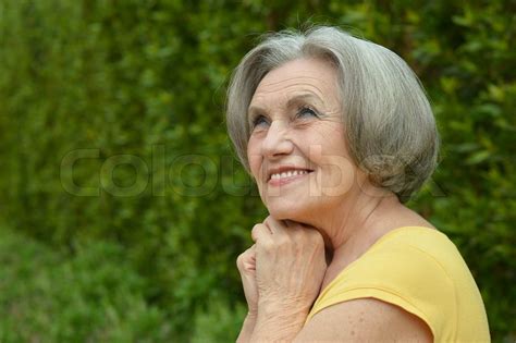 Nice Smiling Old Woman Stock Image Colourbox