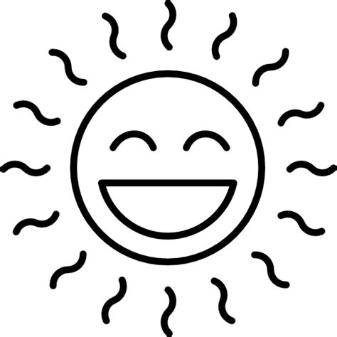 Sol Sorrindo ícones De Clima Grátis