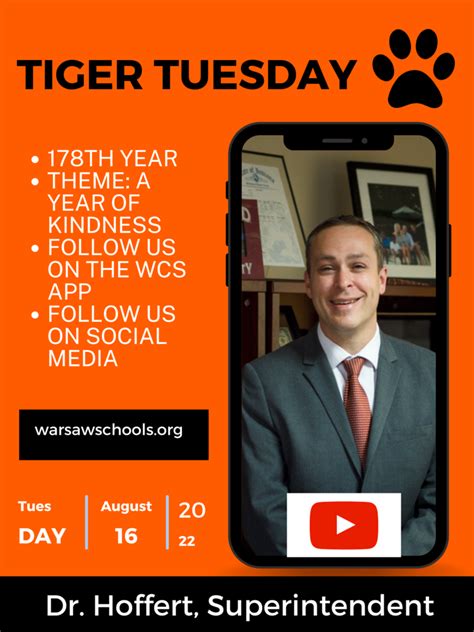 Tiger Tuesday Welcome Message From Dr Hoffert Click To View Warsaw Community High School