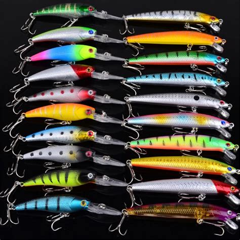 New Minnow Mixed 20pcsset Fly Fishing Lure Kit Set Artificial Hard