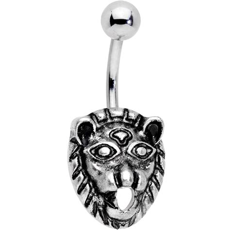 Body Candy 14g 316l Stainless Steel Navel Ring Piercing Belly Ring Lion Belly Button Ring 716