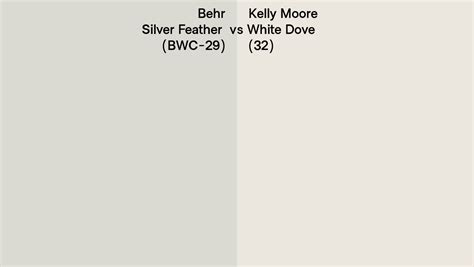 Behr Silver Feather Bwc 29 Vs Kelly Moore White Dove 32 Side By