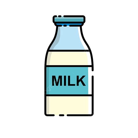 Milk Bottle Clipart Vector Milk Bottle Vector Illustration With Filled