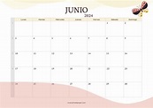 Calendarios Junio 2024 ️ para imprimir PDF