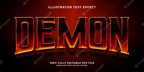 Premium Vector Red Nightmare Horror Demon Editable Text Effect