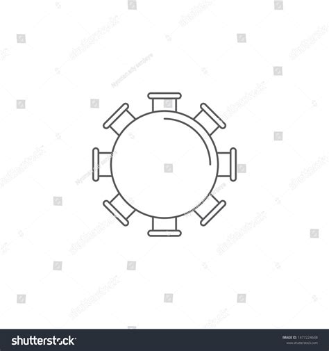 Round Table Chairs Top View Vector Stock Vector Royalty Free