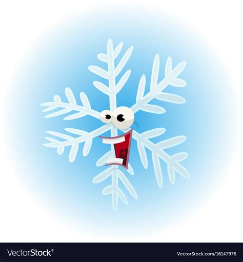 Cartoon Funny Snowflake Character Royalty Free Vector Image