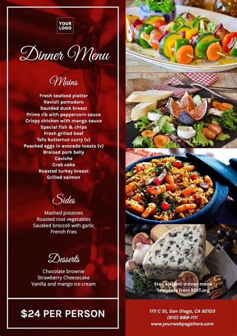 Free Diner Menu Template Of Printable Dinner Menu Tem Vrogue Co