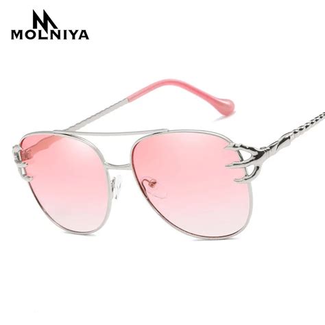 buy molniya 2018 metal hand claw sunglasses women ocean lens classic brand