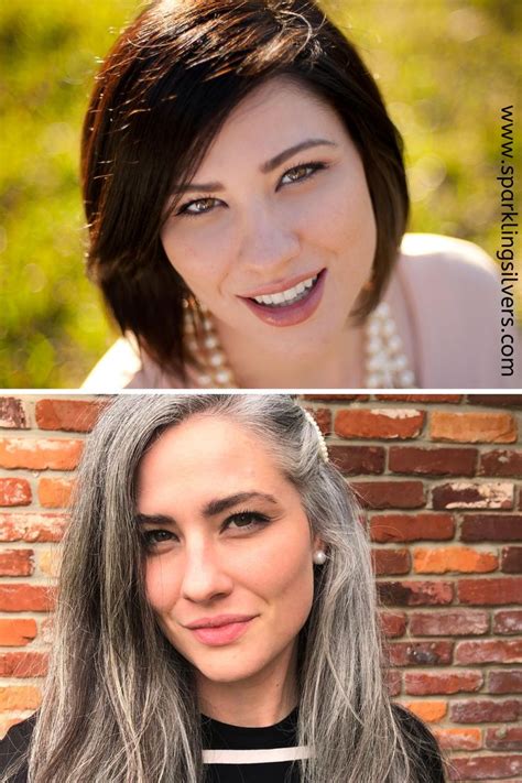 inspiring before and after pictures of women going gray silver white hair grey hair