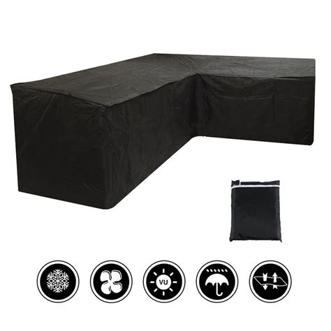 Hotbest L Shaped Outdoor Waterproof Furniture Cover Garden Patio Sofa