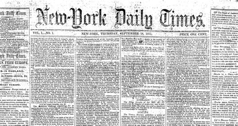 Accadde Oggi Nel 1851 Il Debutto Del Quotidiano Statunitense New York Times Cultura A Colori