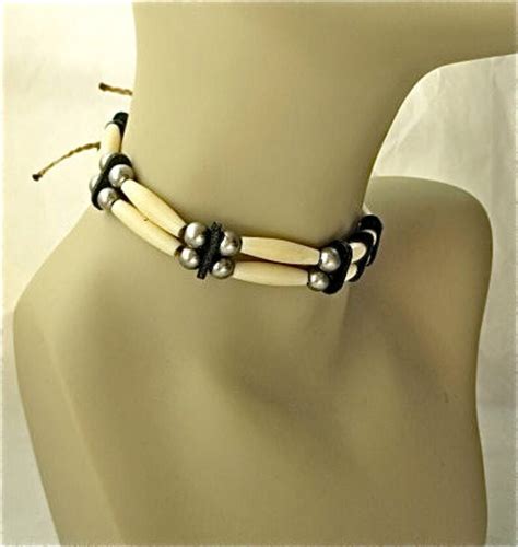Native American Bone Pipe Bead Necklaces Choker Length Classic Etsy