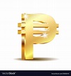 Philippine peso currency symbol golden money sign Vector Image