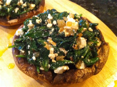 Stuffed Portabella Mushroom with spinach and feta (With images ...