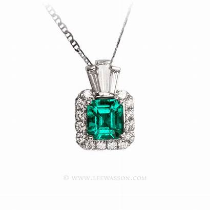 Emerald Colombian Pendant Gold Necklace Lovely Leewasson