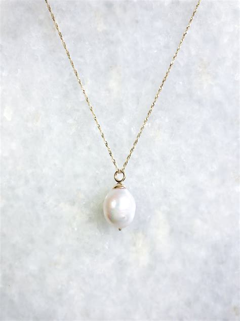 Baroque Pearl Drop Necklace Large Pearl Necklace Pearl Drop Necklace