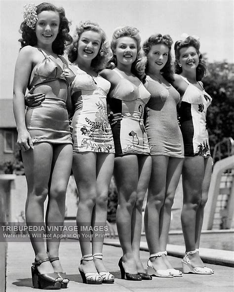 1940s photo beautiful hollywood actresses modeling swimsuits etsy