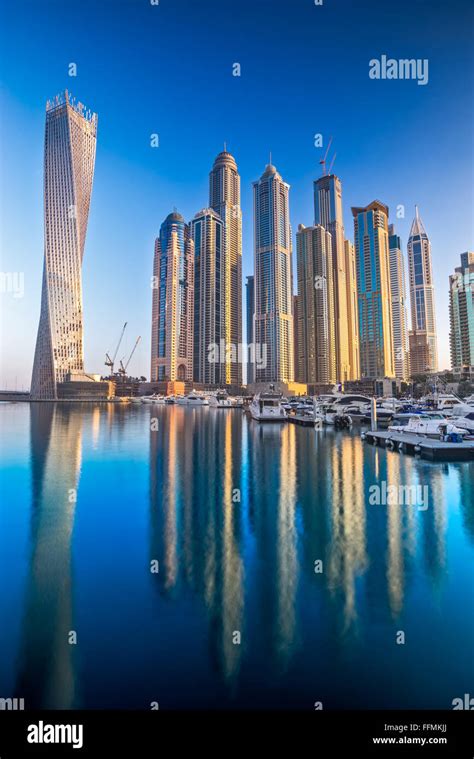 Skyscrapers In Dubai Marina Uae Stock Photo Alamy