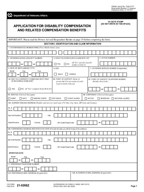 Va Form 21 526ez Printable Fill Out And Sign Online Dochub